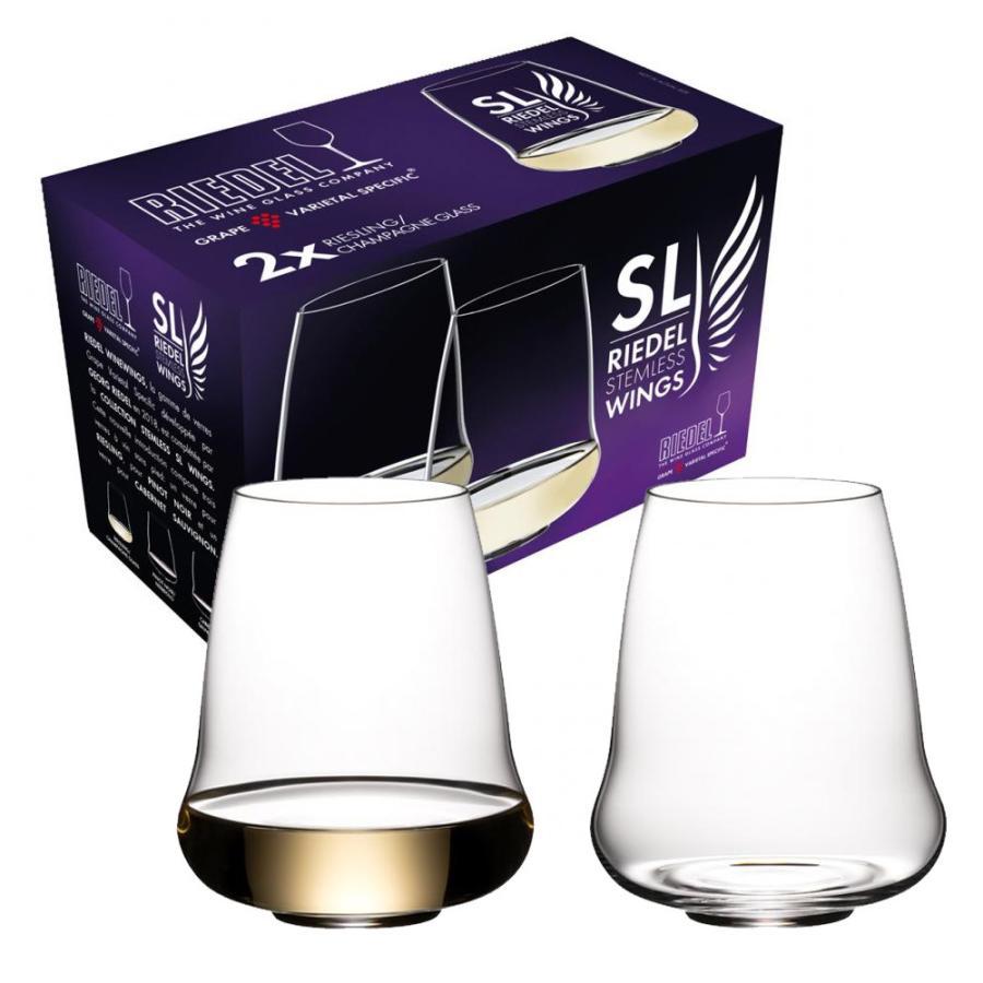 SL リーデル ステムレスウイングス リースリング シャンパーニュ  6789/15 ワイングラス RIEDEL 420ml×2脚入り 箱入り｜wineuki