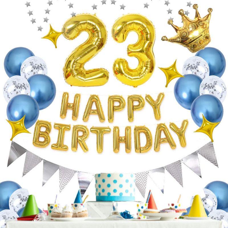 23歳 数字誕生日風船 飾り 数字バルーン 組み合わせ Happy Birthday バナー ハッピー バースデー 青いバルーン ゴールド ウィンフィールド養老店 通販 Yahoo ショッピング