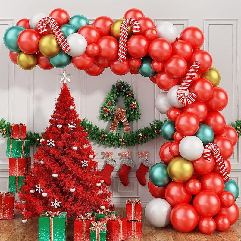 クリスマス Christmas ゴム風船 バルーン 飾り付け バルーンアーチ ガーランドキット 装飾 豪華セット パーティー イベント 学園