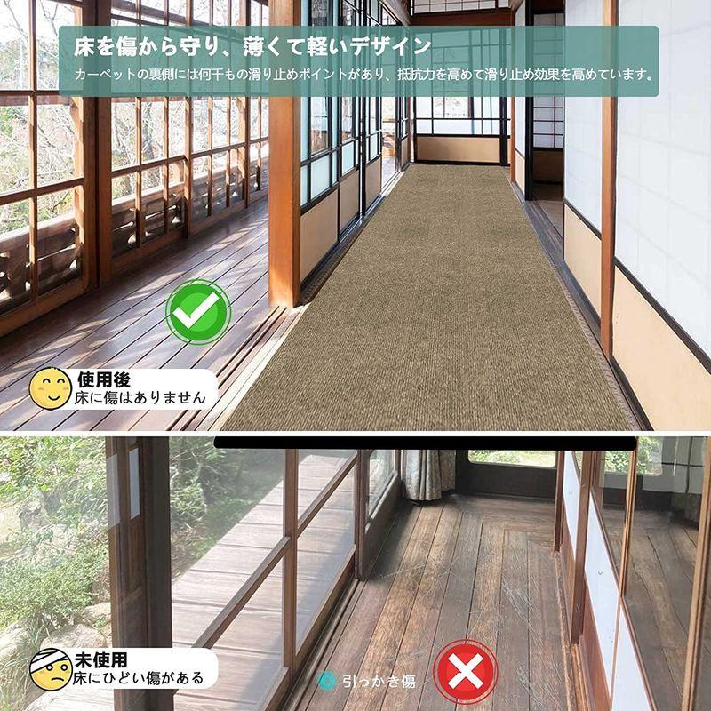廊下 カーペットカーペットラグ ラグマットカーペット 洗えるJAYFAN 階段マット約600 60cm 滑り止め キッチンマット グレ 玄関