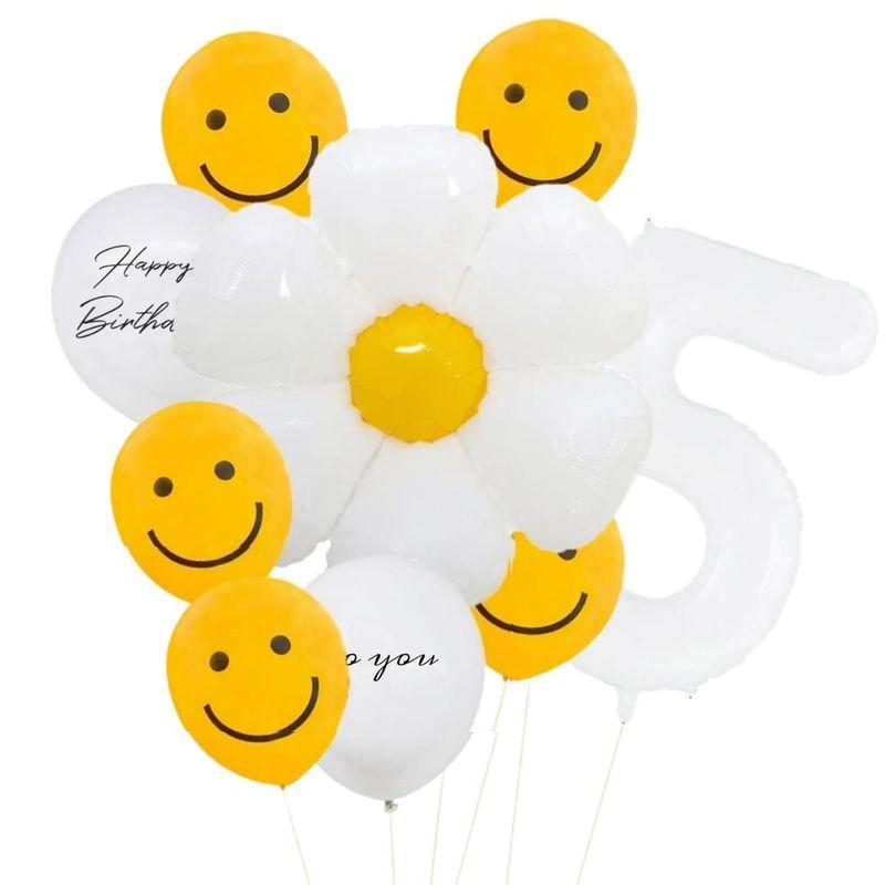 選べる数字bigフラワー バルーン 風船 スマイル 数字 おしゃれ ホワイト イエロー 白色 黄色 誕生日 バースデー 筆記体 デイジー お ウィンフィールド銀座店 通販 Yahoo ショッピング