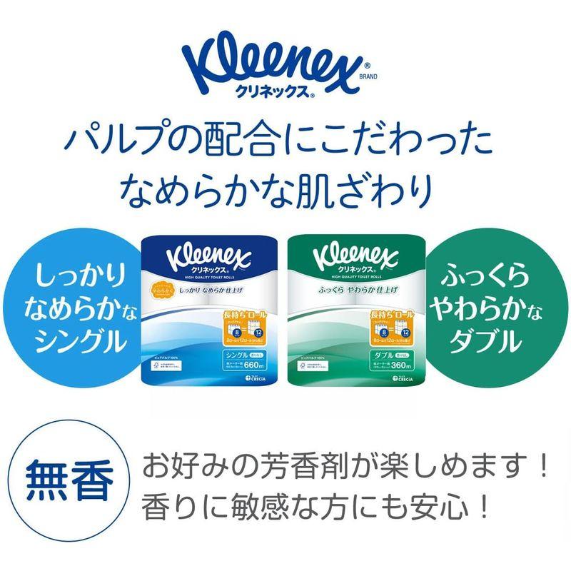 ケース販売 クリネックス 木材パルプ 長持ち トイレット8ロール ホワイト 45mダブル ×8パック入り｜winfieldhonten｜05