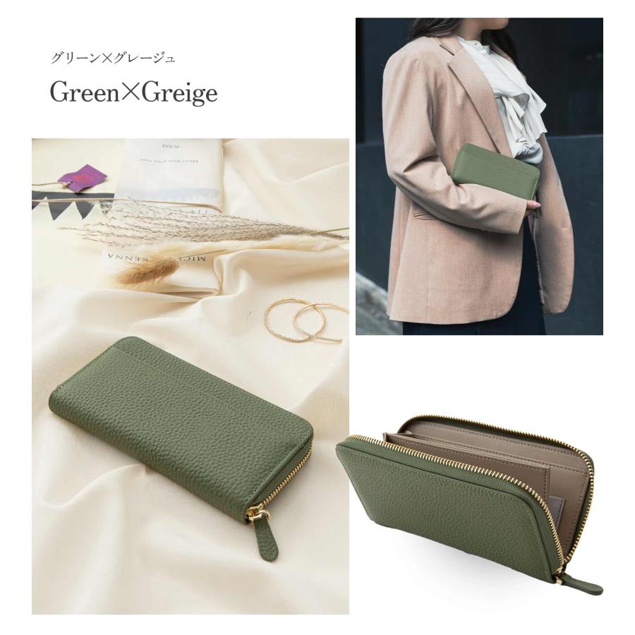 GRAV 公式 財布 コンパクト 長財布 レディース 本革 スキミング防止 かわいい 大容量 軽い 小さな長財布 お札が折れない 一粒万倍日 緑 金運 | GRAV | 22