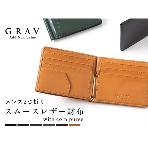 GRAV 公式 財布 メンズ 2つ折り 財布 本革 マネークリップ 雑誌 一粒万倍日 掲載品 財布 薄型財布 薄い財布 男性用 コンパクト の商品画像