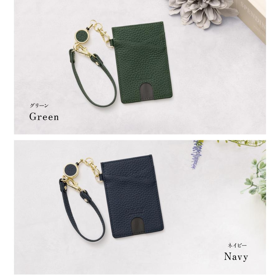 GRAV 公式 パスケース 定期入れ リール付き レディース 2面 本革 手に馴染む やわらか素材 かわいい ICカード SUICA カードケース ストラップ | GRAV | 23