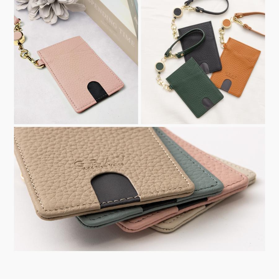 GRAV 公式 パスケース 定期入れ リール付き レディース 2面 本革 手に馴染む やわらか素材 かわいい ICカード SUICA カードケース ストラップ | GRAV | 28