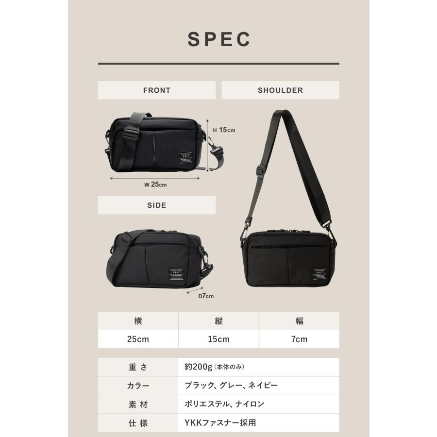 GRAV ショルダーバッグ メンズ バッグ ボディバッグ 小さい コンパクト 大容量 軽量 撥水 耐久性 頑丈 斜めがけ bag ミニ　 | GRAV | 20