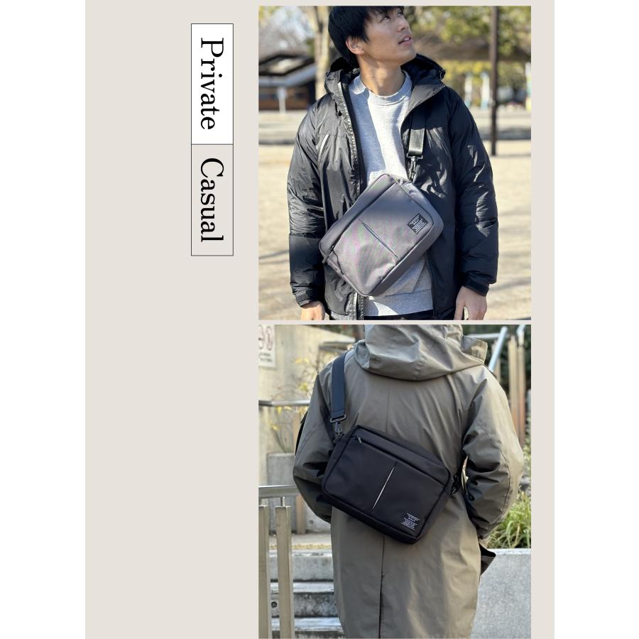 GRAV 公式 ショルダーバッグ メンズ バッグ ボディバッグ 大きめ Begin雑誌掲載 大容量 軽量 撥水 耐久性 頑丈 斜めがけ カジュアル ギフト | GRAV | 17