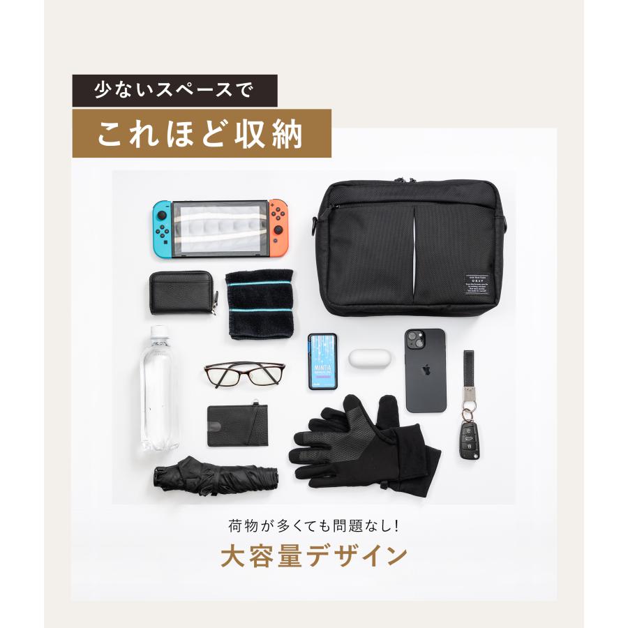 GRAV 公式 ショルダーバッグ メンズ バッグ ボディバッグ 大きめ Begin雑誌掲載 大容量 軽量 撥水 耐久性 頑丈 斜めがけ カジュアル ギフト | GRAV | 09