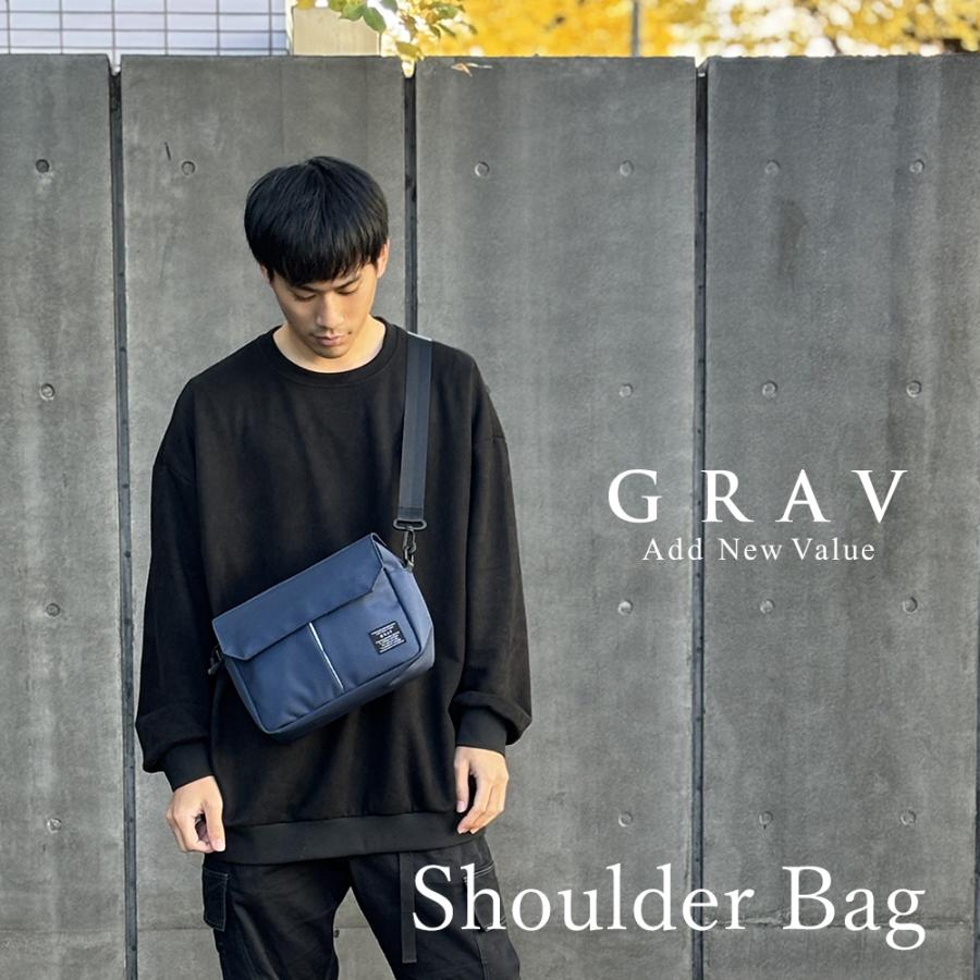 GRAV ショルダーバッグ メンズ バッグ 公式 ボディバッグ 大きめ Begin雑誌掲載 フラップ付 大容量 軽量 撥水 耐久性 頑丈 斜めがけ カジュアル ギフト | GRAV