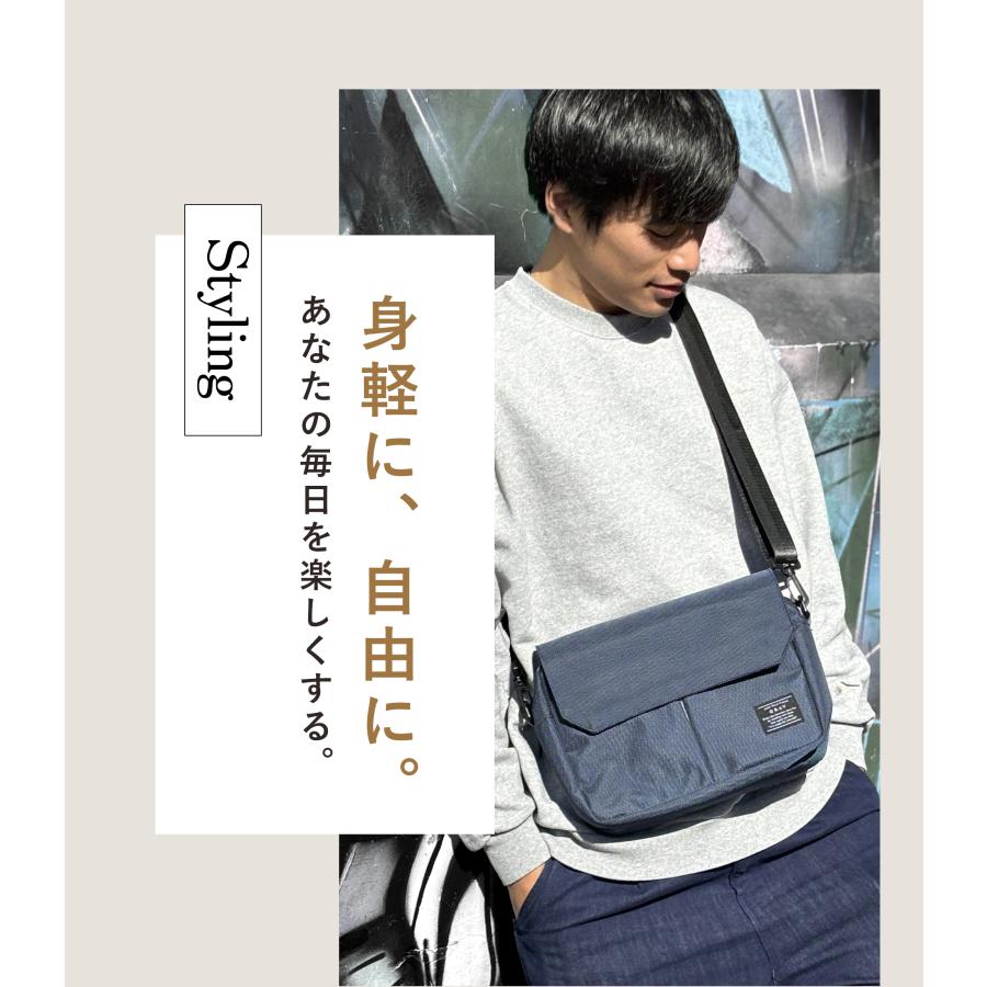 GRAV ショルダーバッグ メンズ バッグ 公式 ボディバッグ 大きめ Begin雑誌掲載 フラップ付 大容量 軽量 撥水 耐久性 頑丈 斜めがけ カジュアル ギフト | GRAV | 15