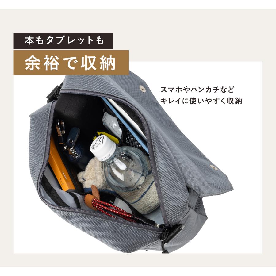 GRAV ショルダーバッグ メンズ バッグ 公式 ボディバッグ 大きめ Begin雑誌掲載 フラップ付 大容量 軽量 撥水 耐久性 頑丈 斜めがけ カジュアル ギフト | GRAV | 12