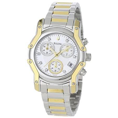 素晴らしい価格 Bulova Women's 98P120 Wintermoor Two-Tone Diamond Chronograph Watch 腕時計
