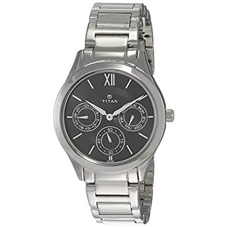 人気商品の Silver Multifunction, Contemporary, 2570SM02 Women's Titan Metal Watc Strap 腕時計