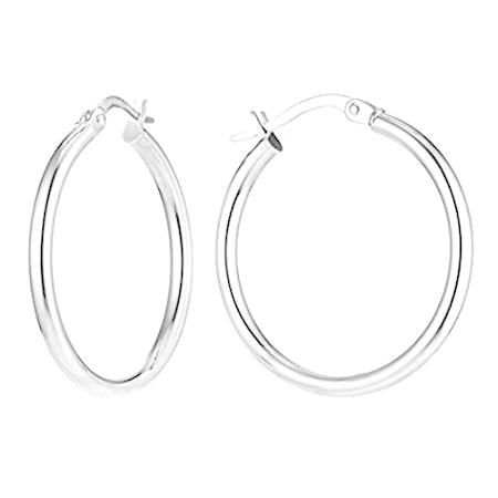 クリスマス特集2021 Silver Sterling 925 Hoop 30MM Women for Click-Top Classic Italian Earrings イヤリング