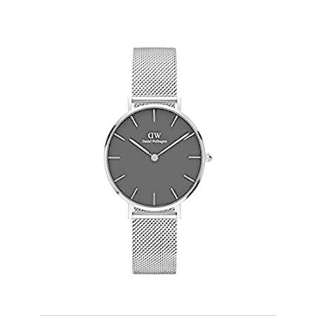 【楽天カード分割】 Daniel (Silver/Black Bracelet Mesh Silver Watch, Sterling Petite Wellington 腕時計