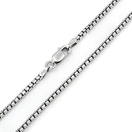 925 Sterling Sol Cloth, Microfiber FREE Chain, Box Round 2mm Italian Silver ネックレス、ペンダント 【信頼】