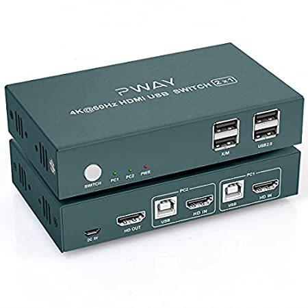 すぐったレディース福袋 USB 2 with 4K@60Hz Port, 2 HDMI Switch KVM 2.0 Suppor Switch Hotkey and Hub 拡張カード