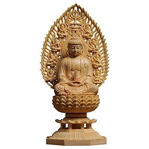 木彫り 仏像 薬師如来 薬師仏 木製彫刻 仏壇仏像 風水 開運 飛天光背