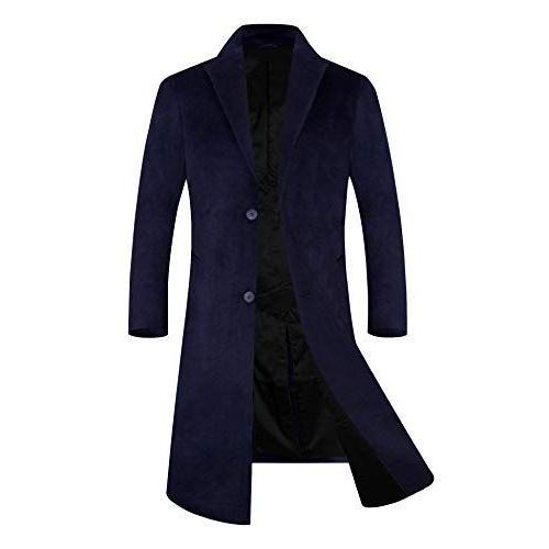 新素材新作 中綿入り ウール チェスターコート コート メンズ 暖かい M 日本xlに相当 ネイビー ビジネスコート オシャレ 通勤 ロング コート アウター