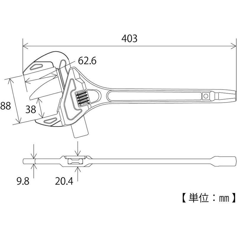 トップ工業 (TOP) たて型モーターレンチ パイプレンチ 口開き38~88mm 配管工事 水道工事 水栓 TMW-400 燕三条 日本製｜wing-of-freedom｜05