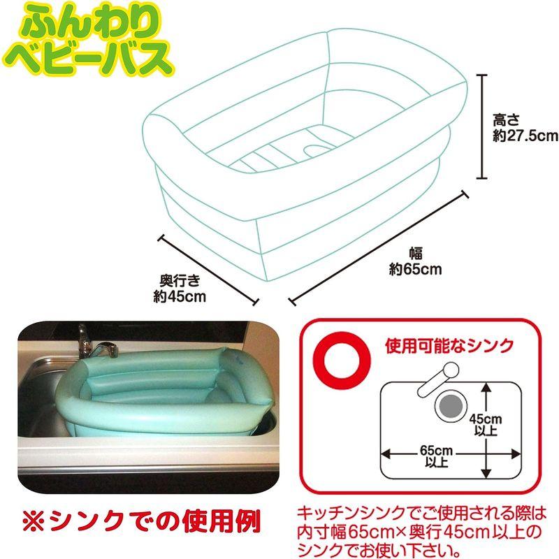 永和 ふんわりベビーバス 空気で膨らませるバスタブ 1個 (x 1) 499712｜wing-of-freedom｜02