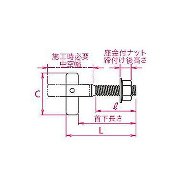 サンコーテクノ　ITハンガー　めねじ　挟み固定式　25本入　ITL-1010W　ALCパネル用　(54-633)　ねじ径10×長さ92mm