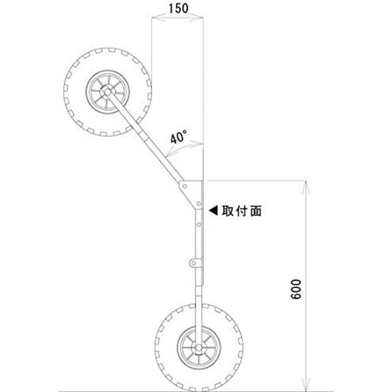 Toolsisland(ツールズアイランド) ボートドーリー 跳ね上げ時傾斜式 ステンレス製 小型ボート ブラックタイヤ ノーパンク 簡易日｜wing-of-freedom｜02