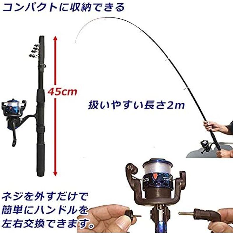 SPEEDMARK ロッド ＆ リール 釣竿セット 釣具セット ファミリー 初心者 2m (ロッド＆リール ＋ 200A-29セット)｜wing-of-freedom｜08