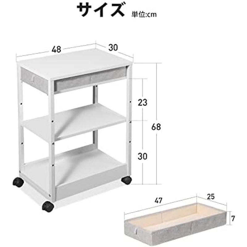 YeTom パソコンラック サイドワゴン 引き出し付き pcラック キャスター付きワゴン pcワゴン 板は調節可能 プリンターラック 袖机｜wing-of-freedom｜19