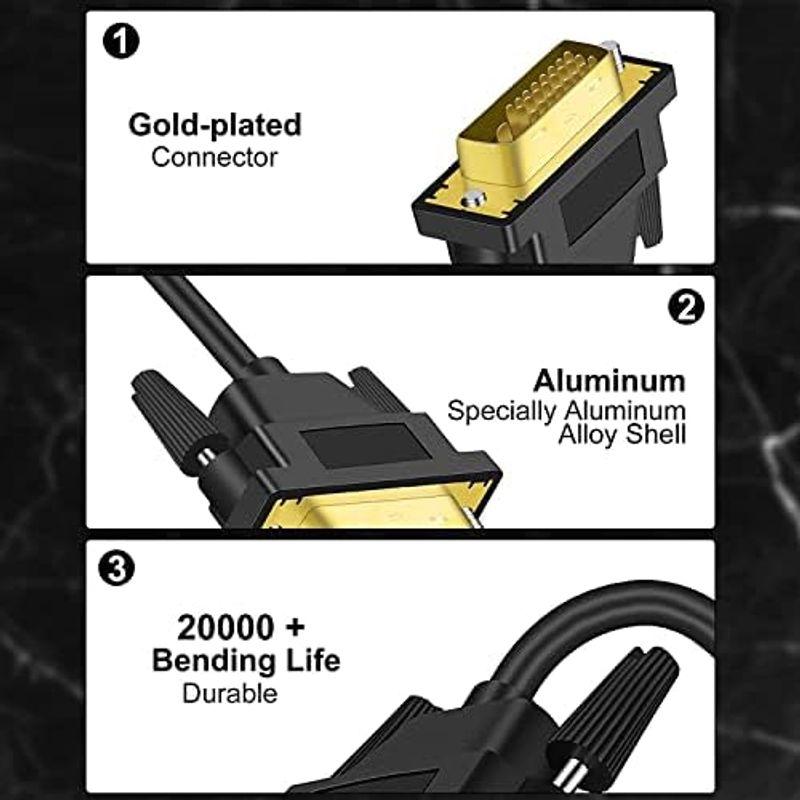 Twozoh 4K HDMI DVI 変換ケーブル 1.5M 双方向対応 DVI HDMI 変換 ケーブル 柔らか 軽量1.4規格1080P｜wing-of-freedom｜03