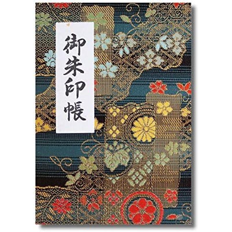 御朱印帳 40ページ 蛇腹式 ビニールカバー付 法徳堂オリジナルしおり付 金襴 (四季草花文(紺))｜wing-of-freedom｜02