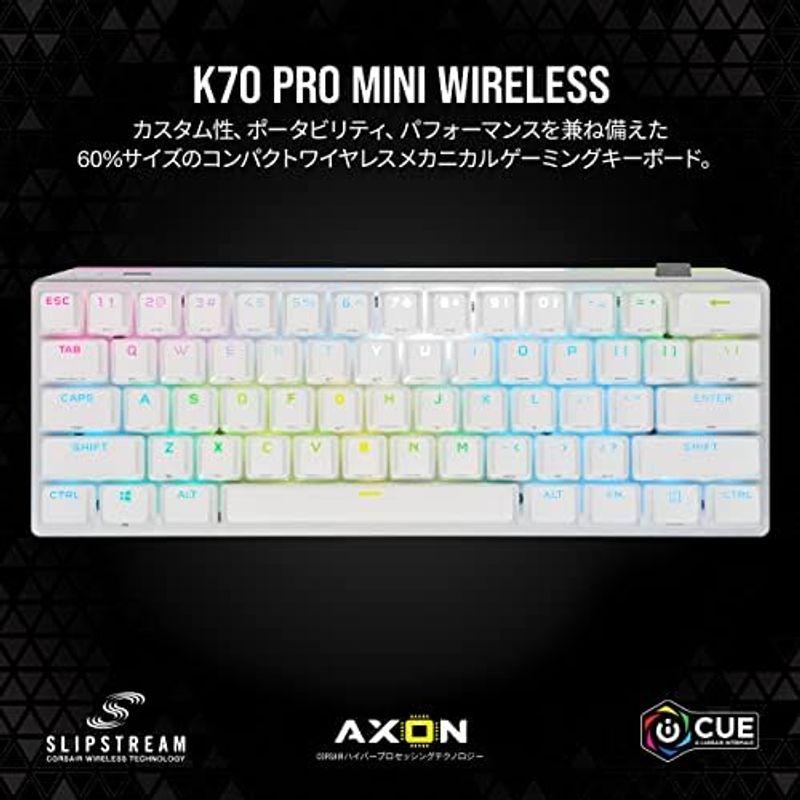 CORSAIR USB-A K70 PRO MINI RGB 60% ワイヤレスゲーミングキーボード ホットスワップキーボード ホワイト M｜wing-of-freedom｜02