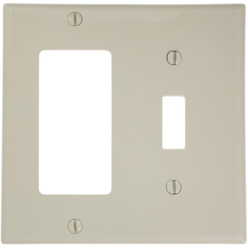 (Light　Almond)　Leviton　80707-T　2-Gang　1-Toggle,　1-Decora　GFCI,　Devic