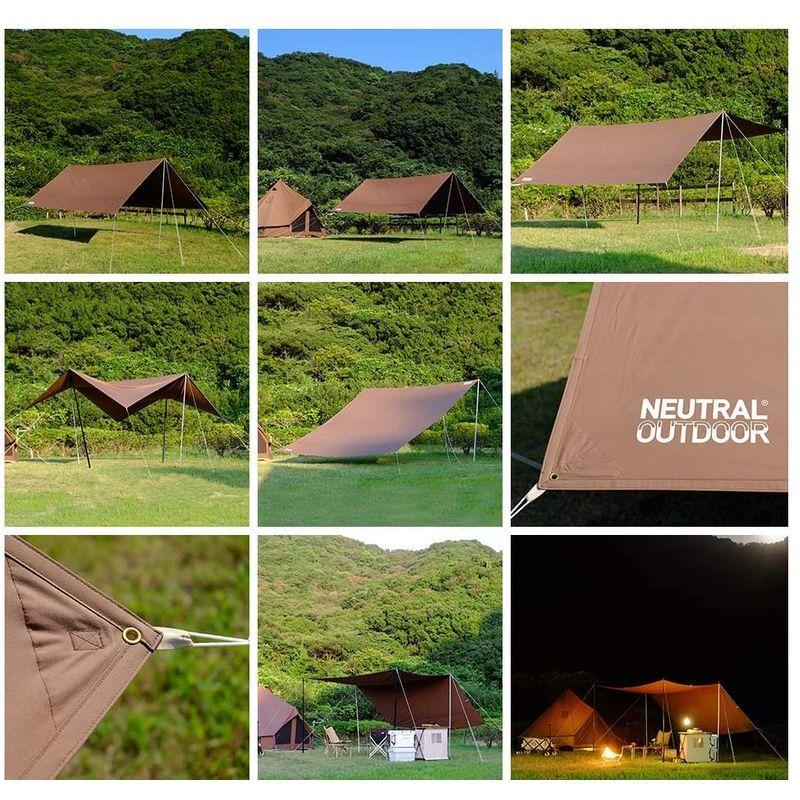 NEUTRAL OUTDOOR(ニュートラルアウトドア) タープテント TC タープ 4.0 ブラウン 4?8人用 収納袋付き NT-TA1 8人用 OUTDOOR ニュートラルアウトドア タープテント TC タープ ブラウン 収納袋付き NT TA1 展開サイズ