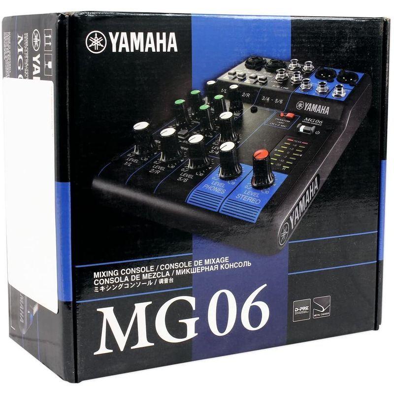 ヤマハ YAMAHA 6チャンネルミキシングコンソール MG06 最最大2 Mic Line入力 マイクプリアンプ「D-PRE」搭載  レコーディング、PA機材