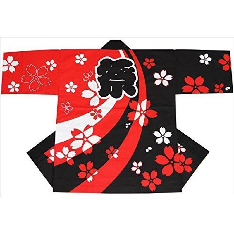 お祭り衣装半纏・法被 シルクプリント袢天（セット帯付） B9539