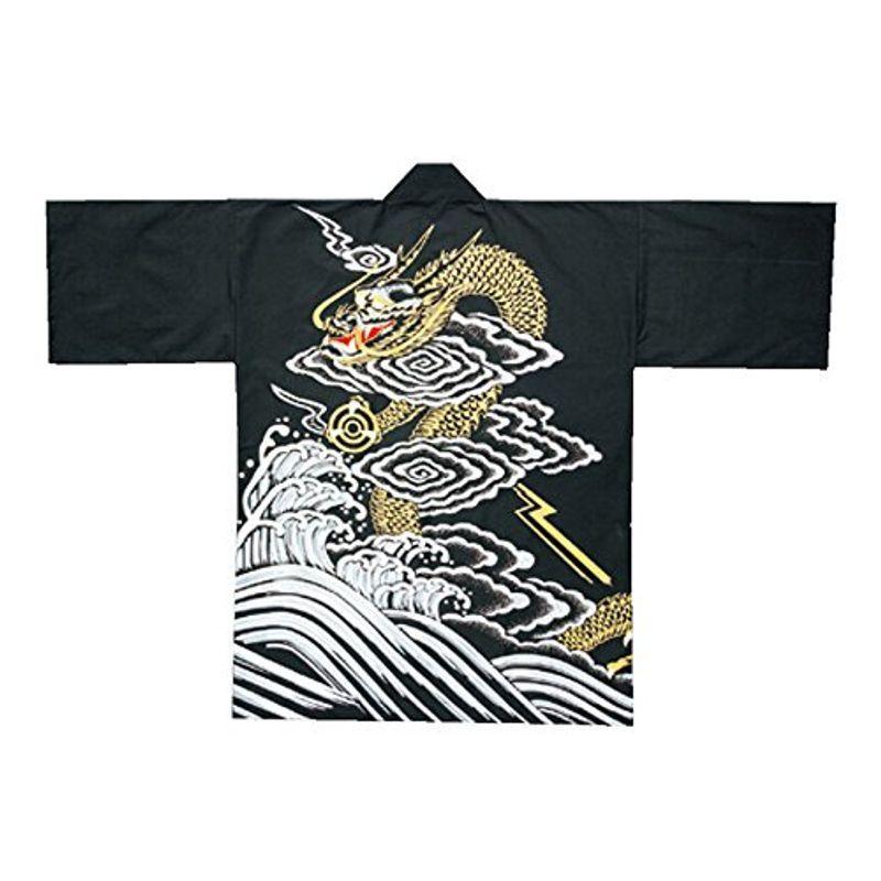 祭り・イベント用半纏・法被（黒） 波龍