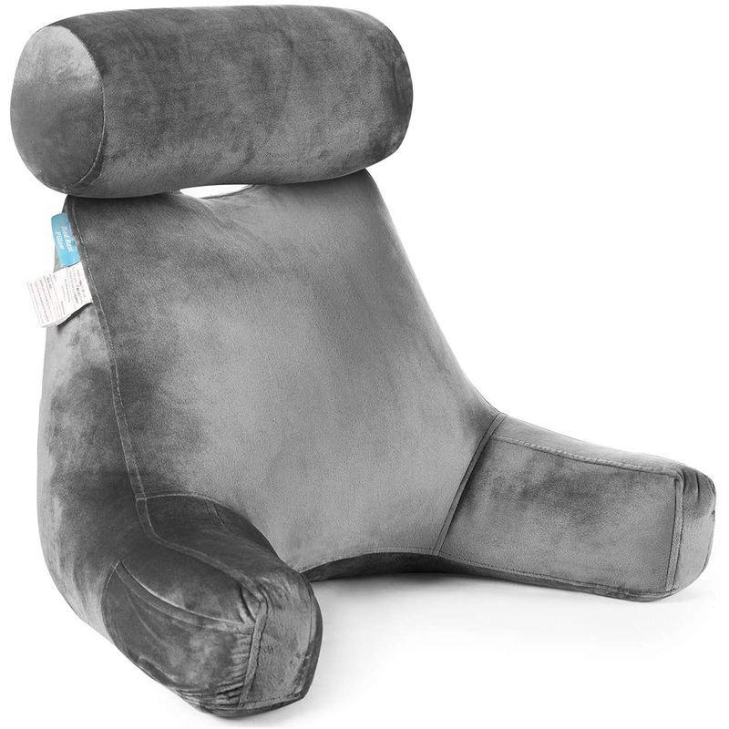 【推し】 ZOEMO背もたれ付き読書枕、腰に優しい読書 クッション、ヘッドレストネックロールと小物入りポケット付き 、取り外し可能なカバー座る枕 … 【2237470809】(14248円)