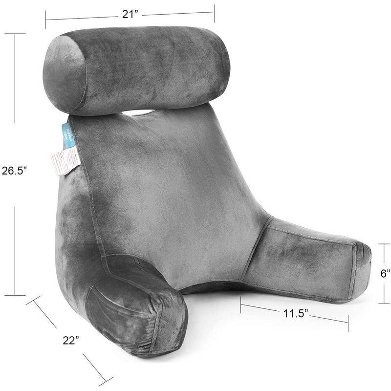 【推し】 ZOEMO背もたれ付き読書枕、腰に優しい読書 クッション、ヘッドレストネックロールと小物入りポケット付き 、取り外し可能なカバー座る枕 … 【2237470809】(14248円)