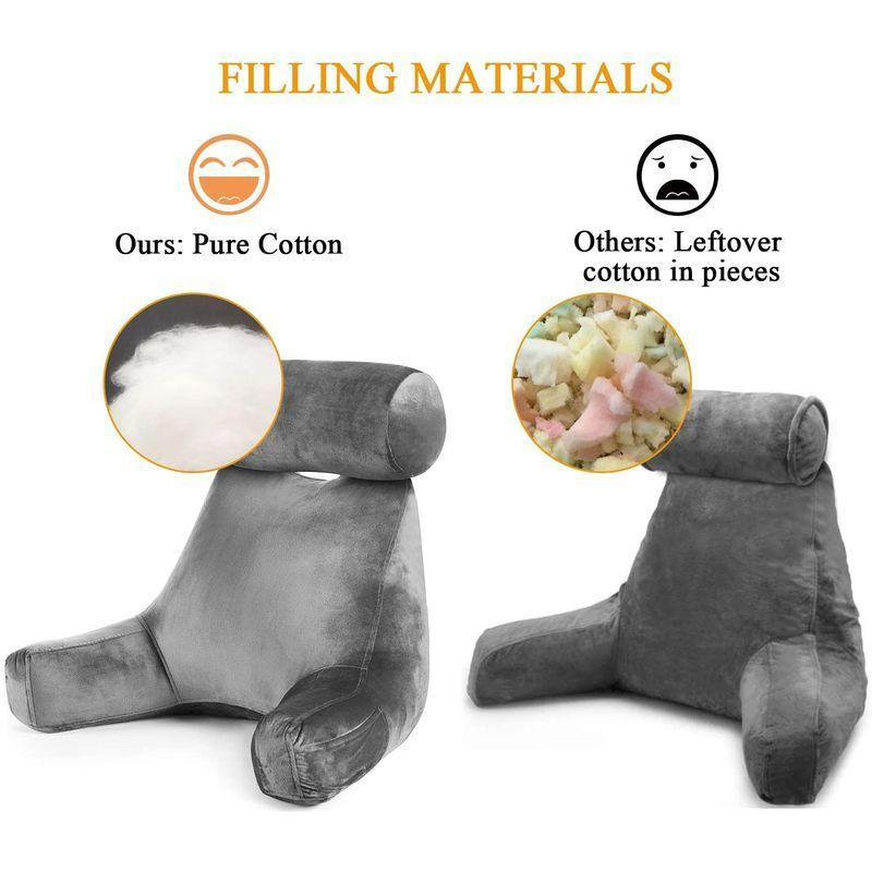 【推し】 ZOEMO背もたれ付き読書枕、腰に優しい読書 クッション、ヘッドレストネックロールと小物入りポケット付き 、取り外し可能なカバー座る枕 … 【2237470809】(14248円)