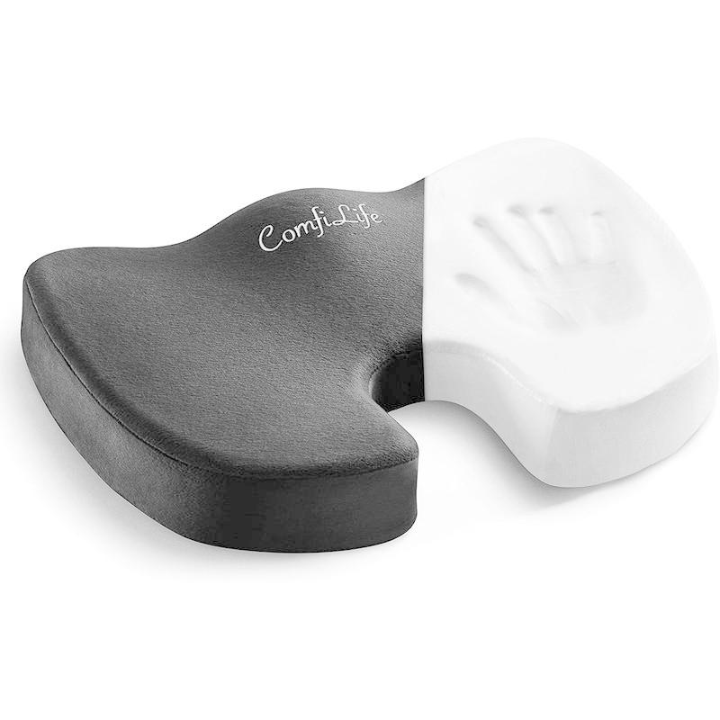 市場市場ComfiLife プレミアム快適シートクッション ノンスリップ 整形外科 100% 低反発 尾てい骨の痛み オフィスチェアのカーシ  床ずれ防止用品