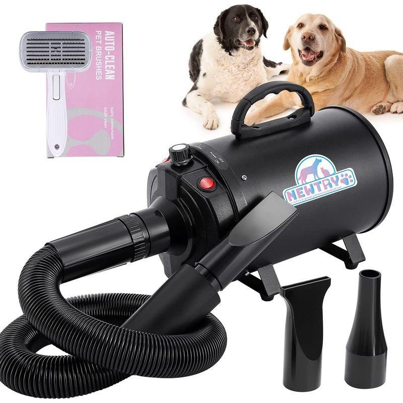 NEWTRY ペットドライヤー ペットヘアードライヤー ブロワー 無段階速度制御 送風機 3つのノズル付き 風速、温度調整可能 強いブロー力 強いブロー力 ペットドライヤー ペットヘアードライヤー ブロワー 無段階速度制御 送風機 3つのノズル付き 風速 温度調整可能