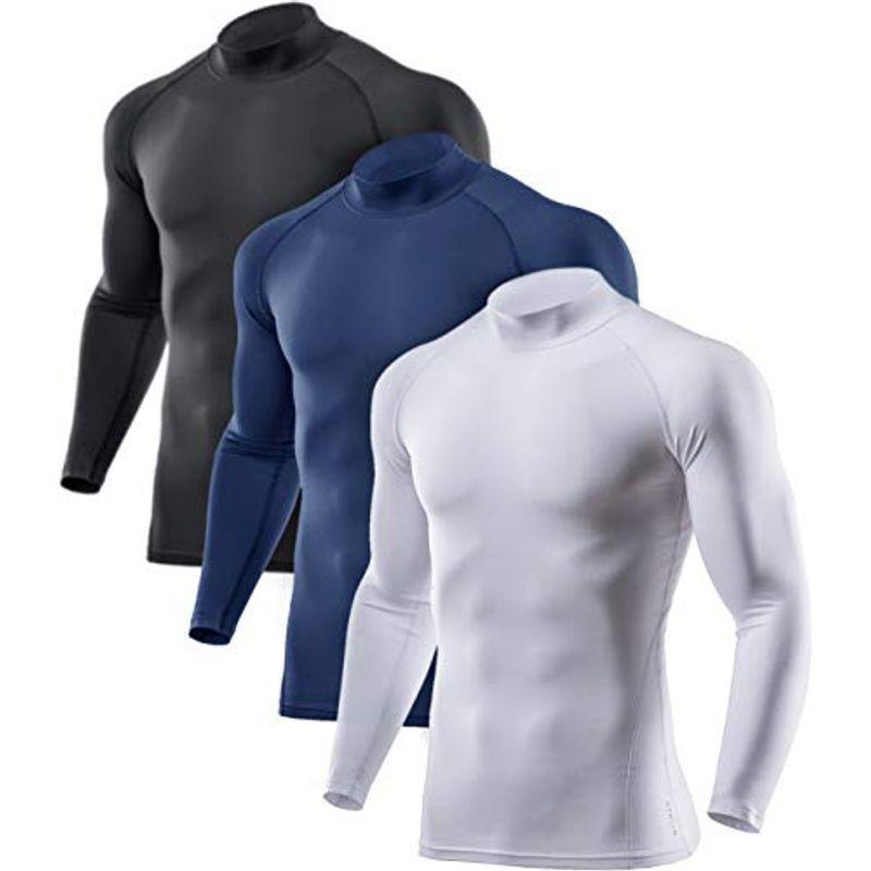 お手軽価格で贈りやすい Athlio メンズ 裏起毛 ハイネック 長袖 スポーツシャツ 3枚 吸湿発熱 保温 コンプレッションウェア ランニング トレーニング フィ Materialworldblog Com