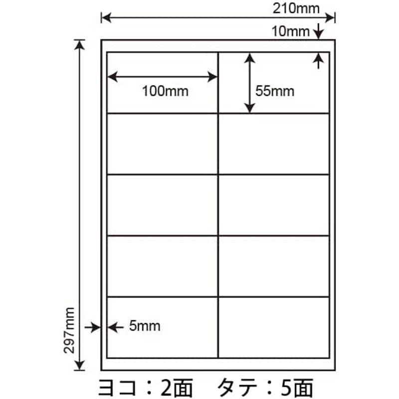 LDW10MO(VP2)　ラベルシール　2ケースセット　nan　100×55mm　1000シート　マルチタイプラベル　東洋印刷　10面　A4