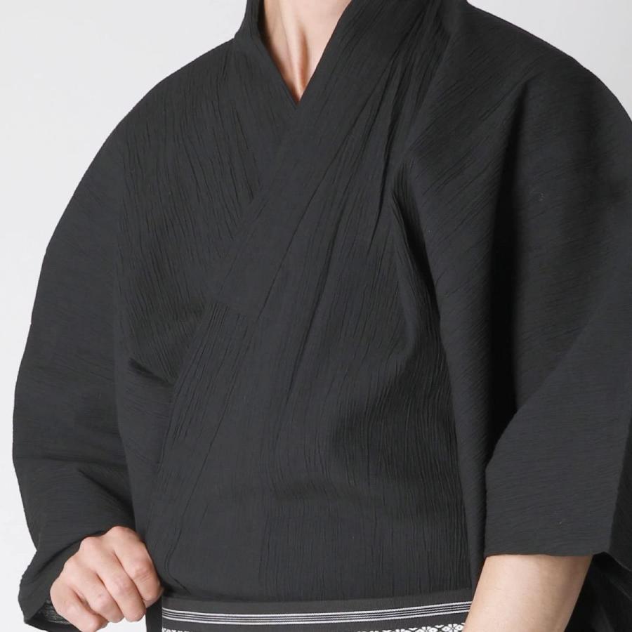 男着物の加藤商店 浴衣 メンズ 楊柳 ようりゅう 無地 メンズ浴衣 単品 L 黒 Bhinternalmedicine Com