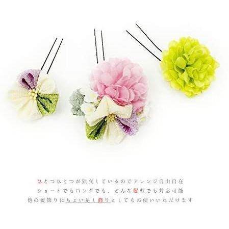 髪飾り 成人式 花 振袖 袴 ピンク 白 黄緑 緑 渋緑 紫 薄紫 ちり髪型 ヘアスタイル ヘアアレンジ ドライフラワー No 9 3600 人気新品入荷