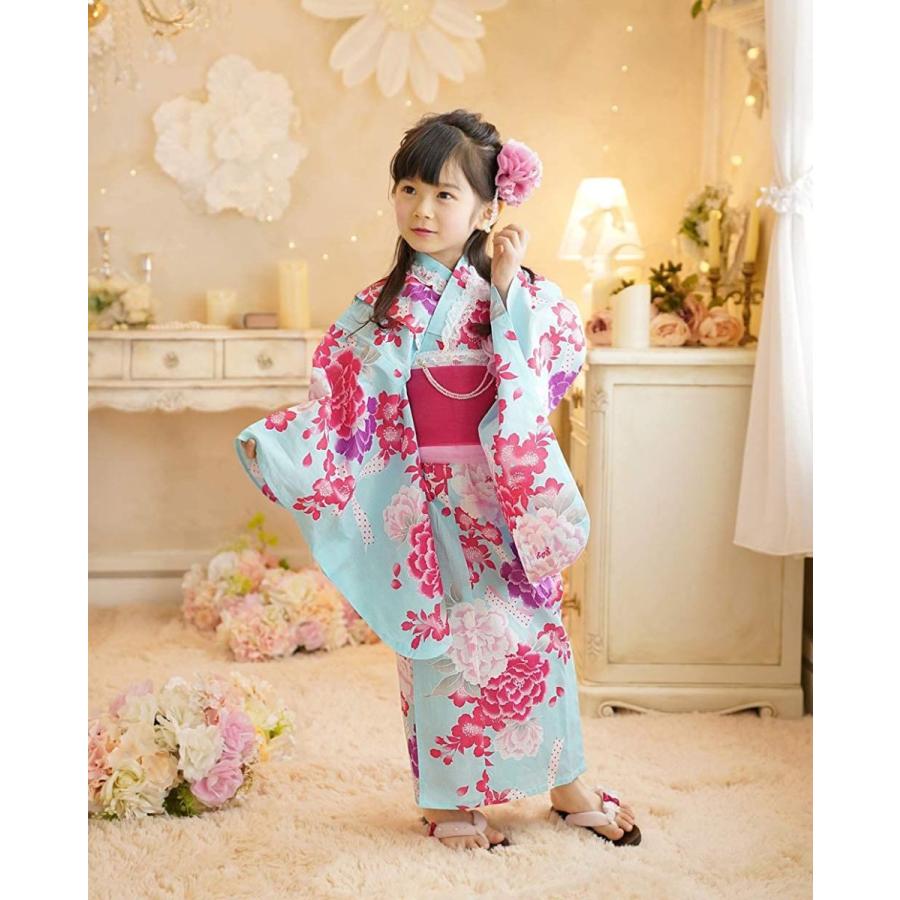 浴衣 子供 キッズ 浴衣セット 女の子 ２点セット 浴衣 天使の帯 7 8歳用 身長125cm用 子供浴衣 ゆかた こども用 子ども こど ウイングうどん 通販 Yahoo ショッピング