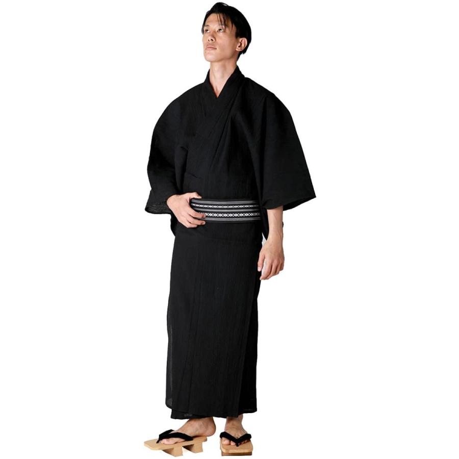 男着物の加藤商店 浴衣 メンズ 楊柳 ようりゅう 無地 メンズ浴衣 単品 L 黒 ウイングうどん 通販 Yahoo ショッピング
