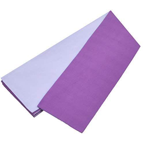 着物ひととき 卸売り 半幅帯 リバーシブル 付与 浴衣帯 選べる4色 コットン100％ 紫 初心者 向け 細帯 両面 長尺